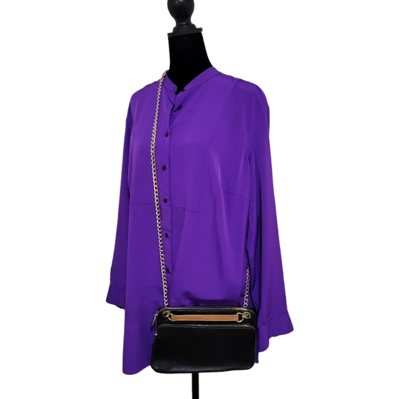 VINTAGE VALENTINA Black Leather Shoulder/Crossbody Bag with Chain Handle - Picture 14 of 14